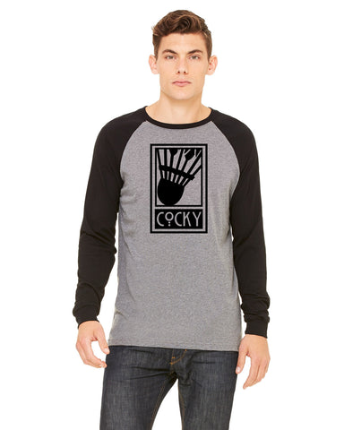 Cocky Baseball Shirt - Heather Gray/Black